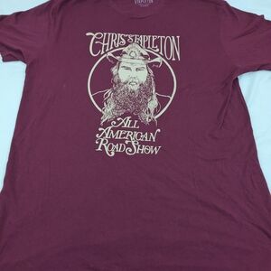 Chris Stapleton All American Road Show Concert Merch Maroon Graphic T-Shirt XL